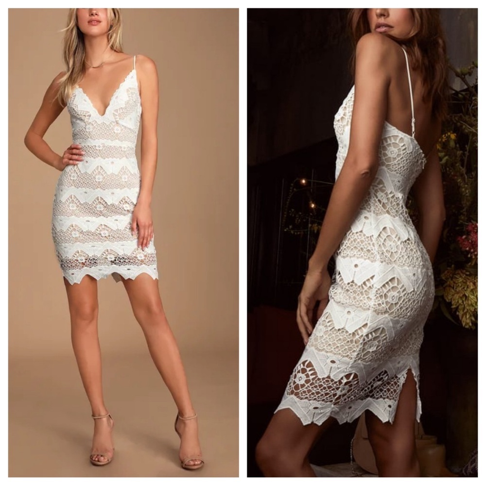 Lulus Sway Away White Crochet Lace Dress 30413